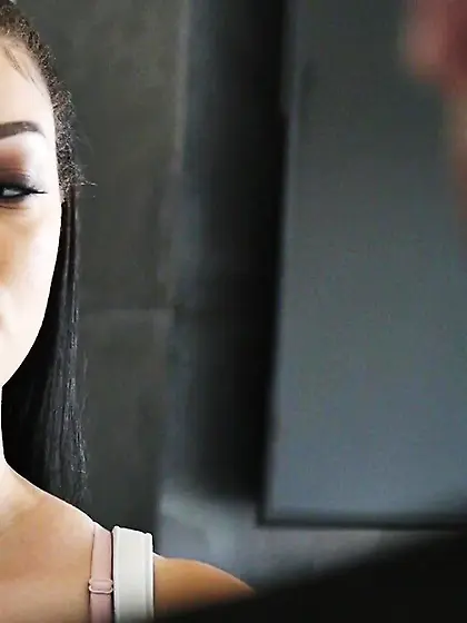 Small brunette teen stiffed