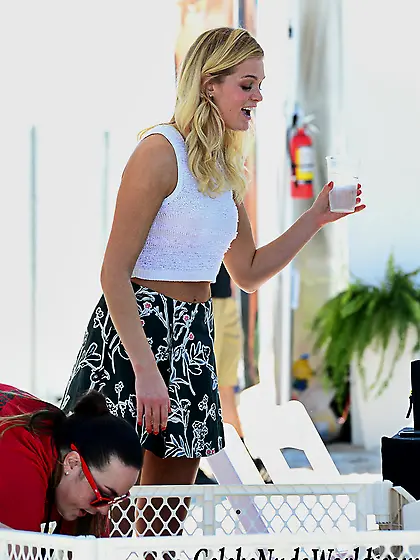 Erin Heatherton Upskirt At Sports Illustrated Swim BBQ VIP in Mi