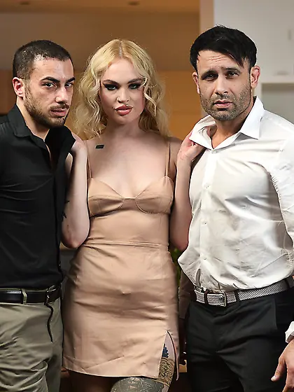 Blonde hussy Greta Foss gets both of her tight holes hammered