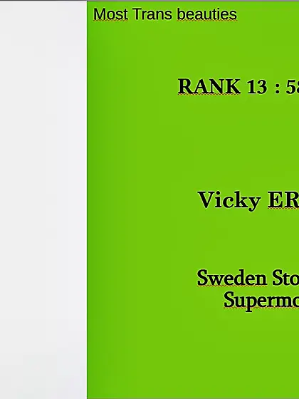 13th Supermodels category : Vicky ERIKSSON