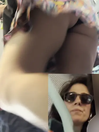 Unaware MILF upskirted Wearing Tight Black Panties