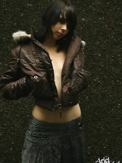 Sexy and cute brunette solo babe, Ariel Rebel, shows her tiny ti