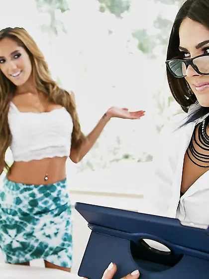 Tiny tits lesbian milf