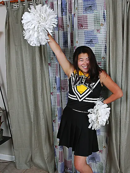 Beautiful asian cheerleader