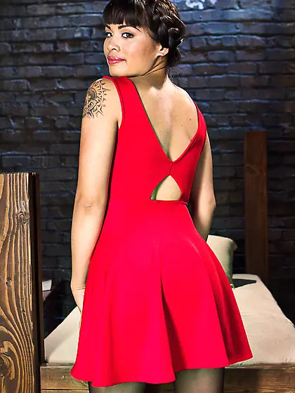 Asian chick and blonde whore take off dresses and seduce with th