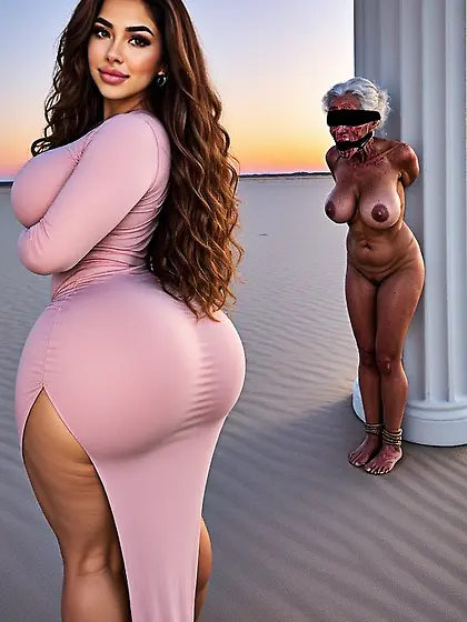 Giant Booty Pawg Enslaves Nigger Woman