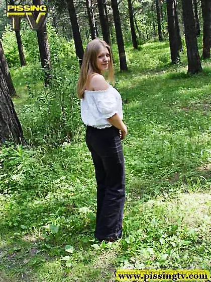 Pissing in a forest