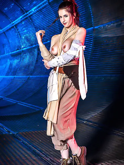 Brunette Jedi gets fucked by big-dicked Stormtroopers in captivi