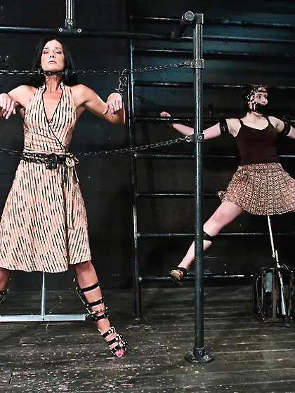 Chicks playing bondage games