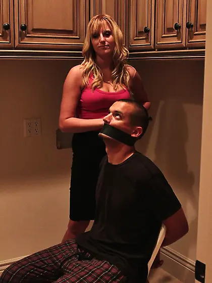 Mean blondie seduces a young stud,  sucks his delicious meat pole