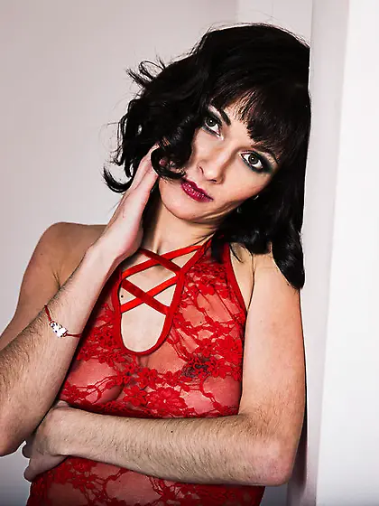 White girl black hair