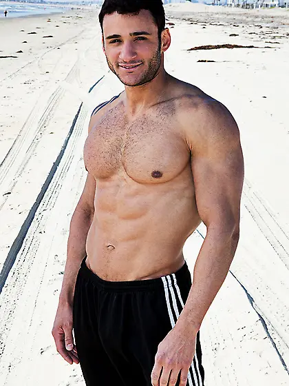 Handsome brunette gay loves posing on cam...