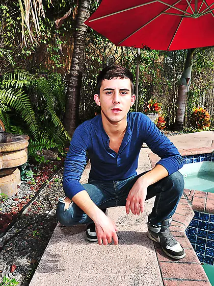 Brunette gay sucks black