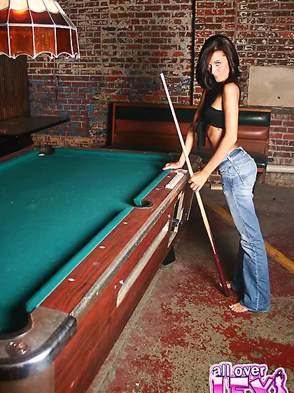 Perfectly shaped All Over Lexi plays pool and rubs her divine bo