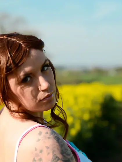 Big-titted red girl tattoos