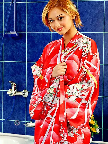 Lenka Gaborova gets off her sexy clothes and shows her body unde