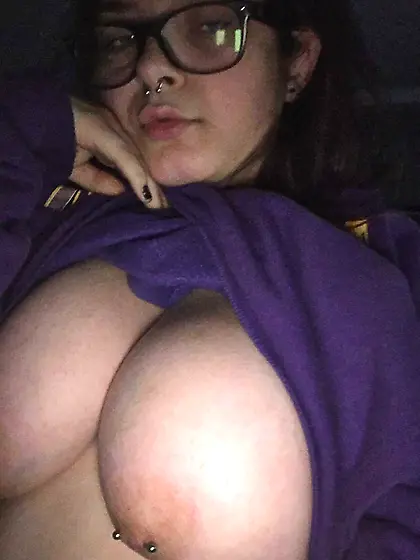 Cute chubby girl showing off