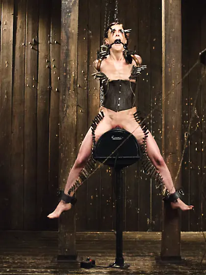 Harsh guy straps girl