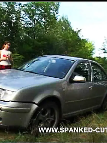 Pretty girl stripped caned