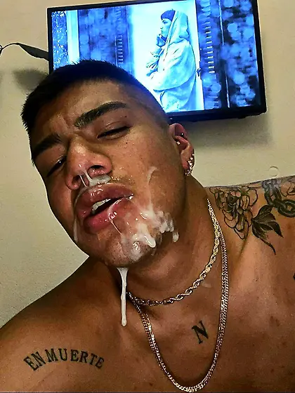 Fucking faggot cum slut