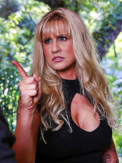 NNasty cougar with huge boobs is shocked by the size of his dick