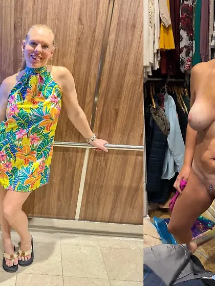 Kelli dressed in elevator of cruise ship & naked