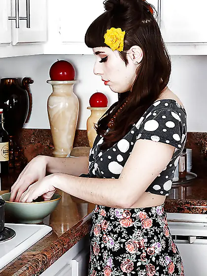 American tiny tits milf kitchen