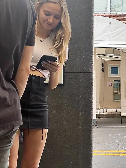 Big Tits Blonde on public spy cam