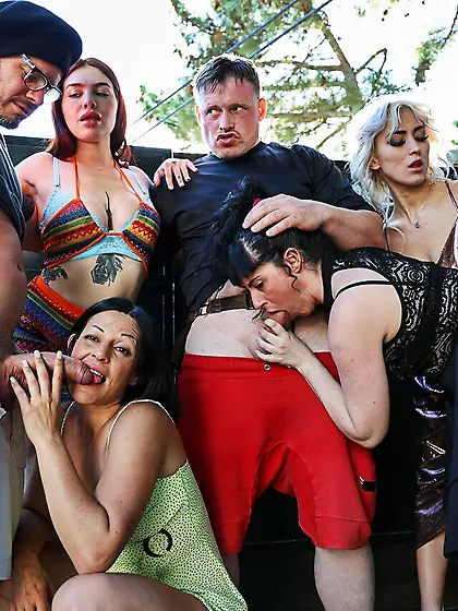 Outdoor orgy