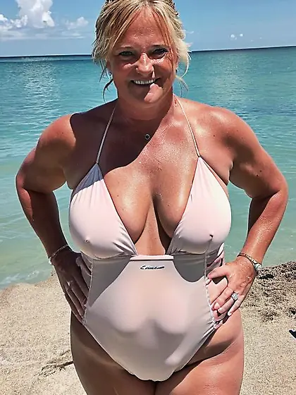 Diane Tanner a Hot Slutty Teacher Exposed at the Beach 2