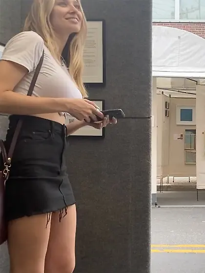 Big Tits Blonde on public spy cam