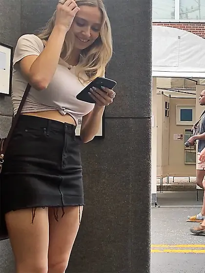 Big Tits Blonde on public spy cam
