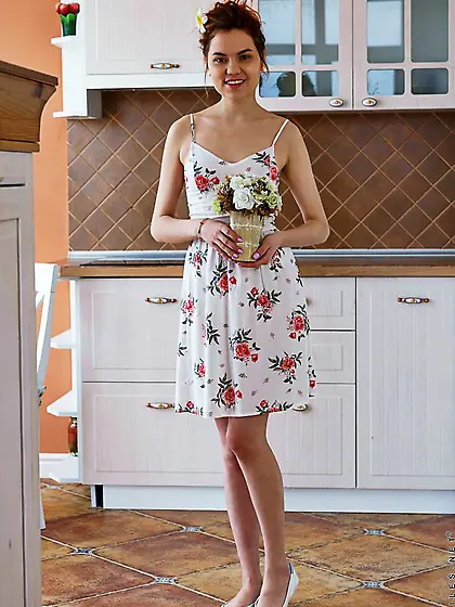 Russian short hair cute teen redhead