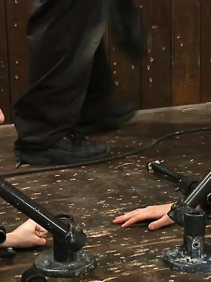 Pretty blondes submit slave