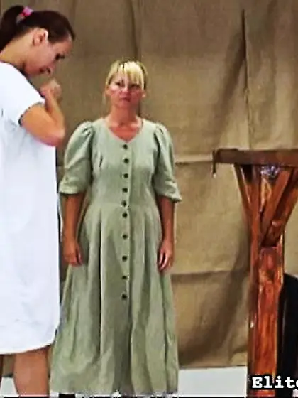 Well-shaped teen tied spanked