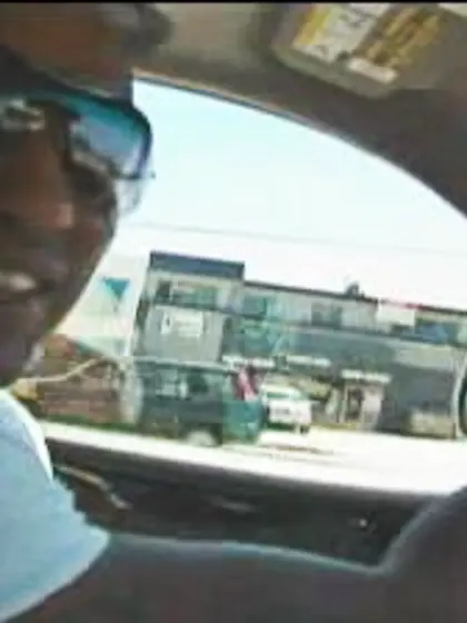 Head pressed orange couch