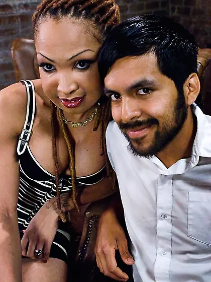 Long-haired ebony doll dick