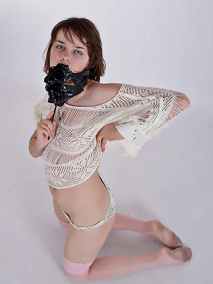 Petite Teen In Panties and Stockings