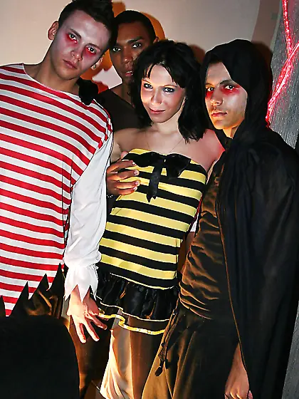 Interracial halloween party