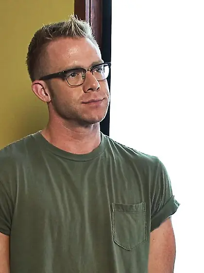 Handsome gay dude tied