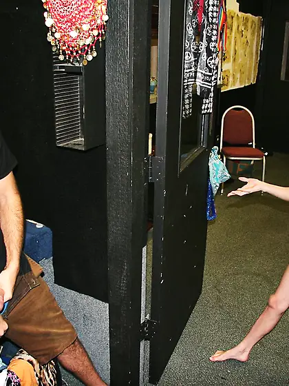 Sweet looking teen Alyssa Hart pretends to be shocked with the s