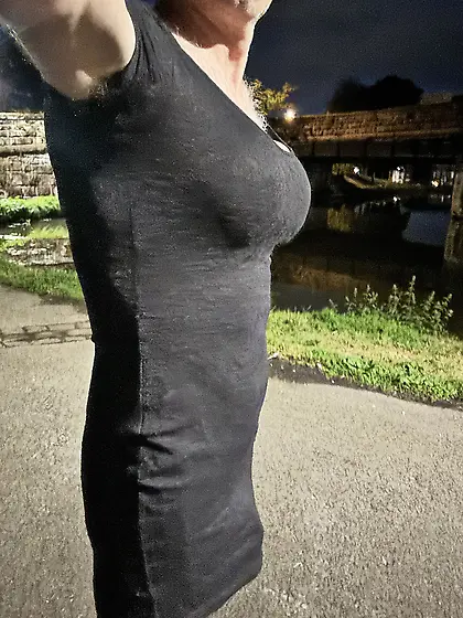 Crossdresser outdoors