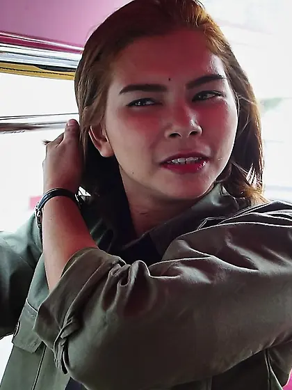 Asian minx with small tits undresses and copulates with man in d