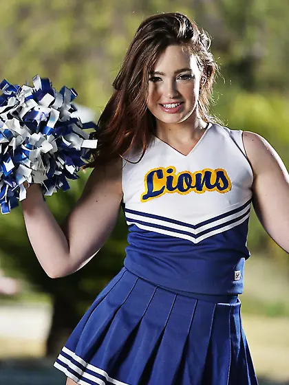 Classy cheerleaders Julia Ann and Jodi Taylor demonstrate their