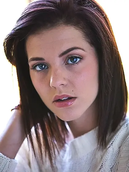 Thoughtful teen Kiera Winters takes off white sweaters and panti