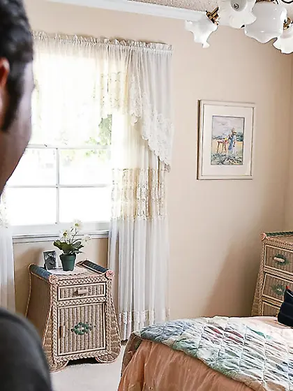 Girl with big soft tits Jasmine Tame is looking in camera when g