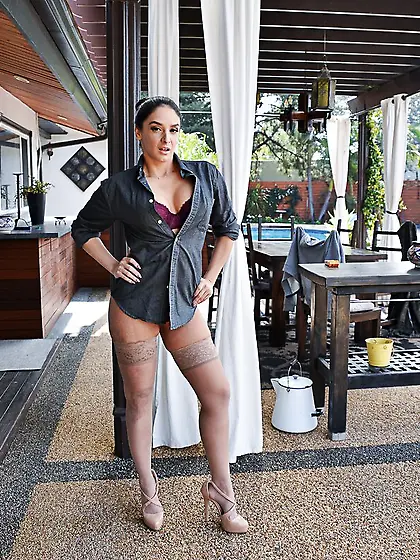 Tall pretty stockings wearing