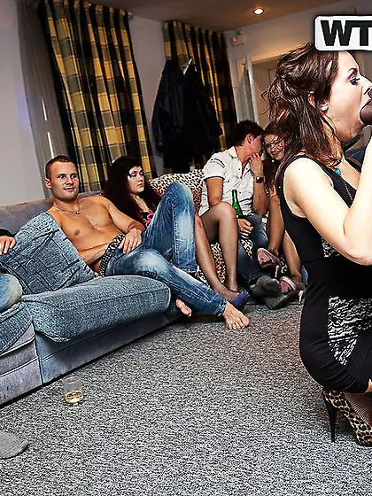 Michele, Annika, Maddie and Kristel get wild with drunken group