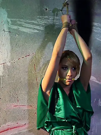 Petite teen bound and masturbated until cumming