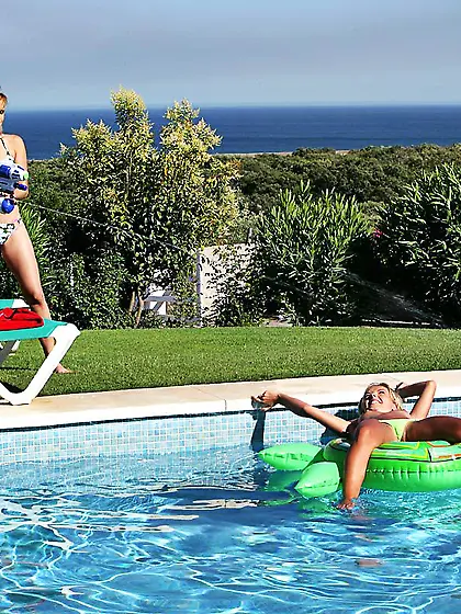 Wet bikini girls Jackie Sapphic,  Rene Sapphic and Monica Sweet